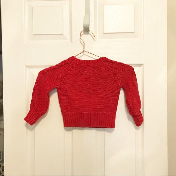 Baby Gap Red Cable Knit Cotton Sweater 18-24 Months - Picture 2 of 3